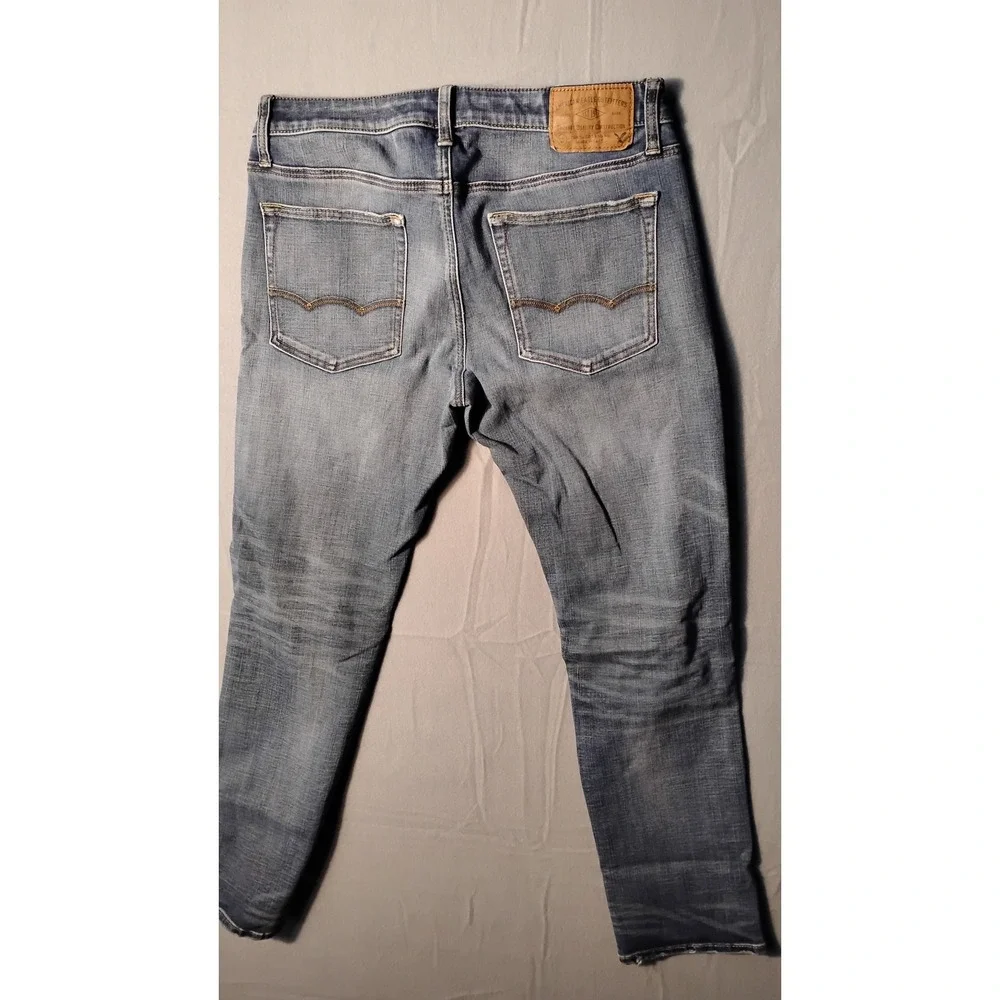American Eagle Outfitters Slim Straight Light Wash Denim Jeans Mens 31x32 - Picture 2 of 5